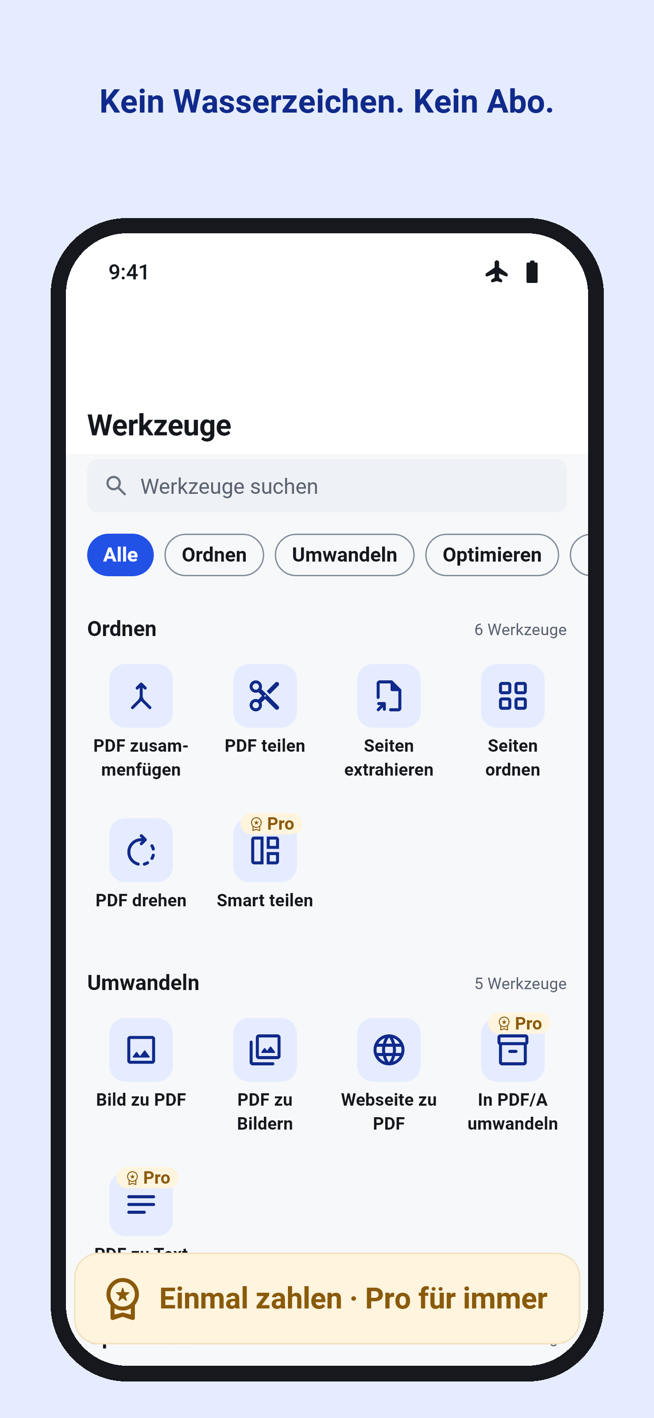 Die Werkzeugübersicht