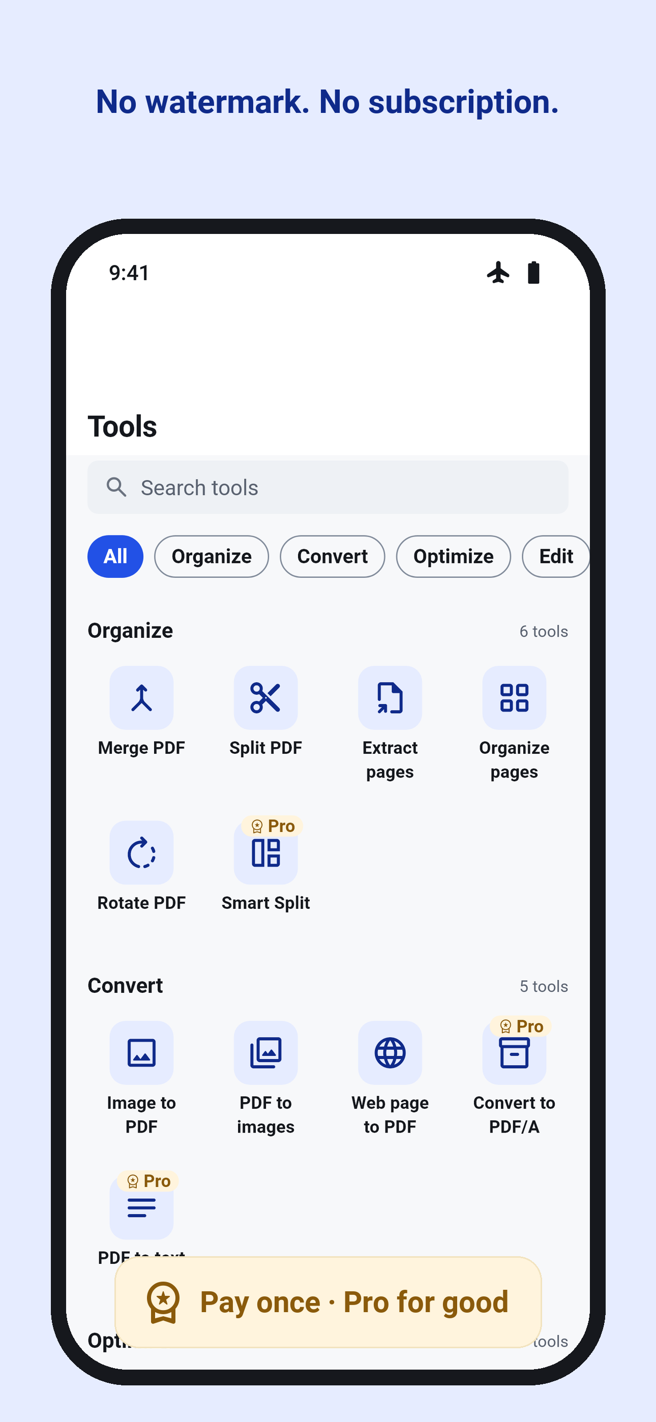 The tools grid